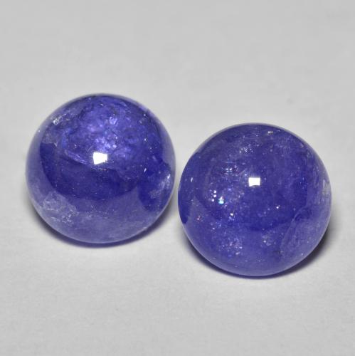 Intense Violet Blue Tanzanite Gem - 2.8ct Round Cabochon (ID: 592752)