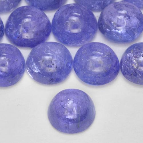 0.63 ct Blue Tanzanite Gemstone, Tanzanite Gem in Round Cabochon Shape for Sale.