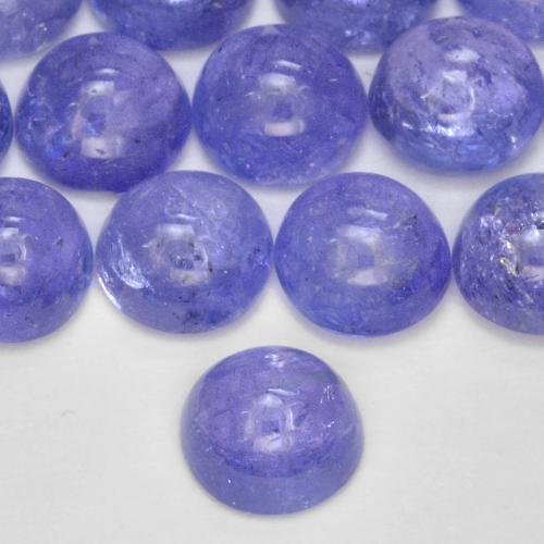 0.63 ct Blue Tanzanite Stone, Natural Tanzanite in Round Cabochon Shape for Sale