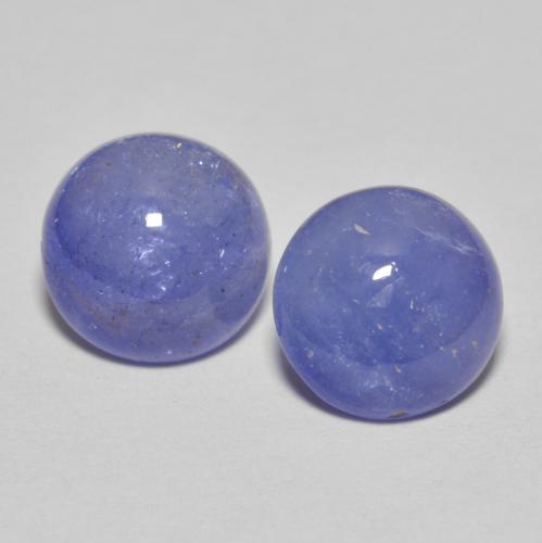 Intense Violet Blue Tanzanite Gem - 1.6ct Round Cabochon (ID: 612227)