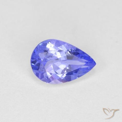 0.48 ct Blue Tanzanite Stone, Natural Tanzanite in Pear Facet Shape for Sale
