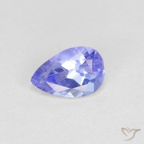 0.42 ct Blue Tanzanite Stone, Natural Tanzanite in Pear Facet Shape for Sale