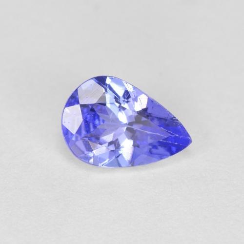 0.45 ct Blue Tanzanite Stone, Natural Tanzanite in Pear Facet Shape for Sale