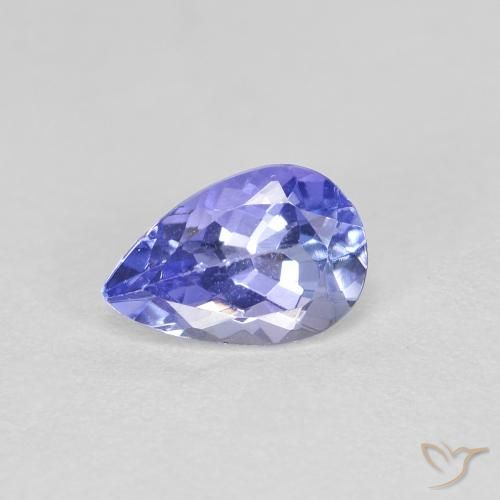 0.46ct Natural Medium Blue Tanzanite, Pear Shape, VVS-VS