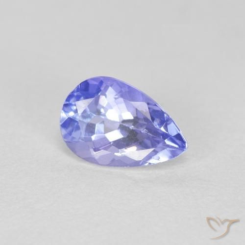 0.46 ct Blue Tanzanite Stone, Natural Tanzanite in Pear Facet Shape for Sale