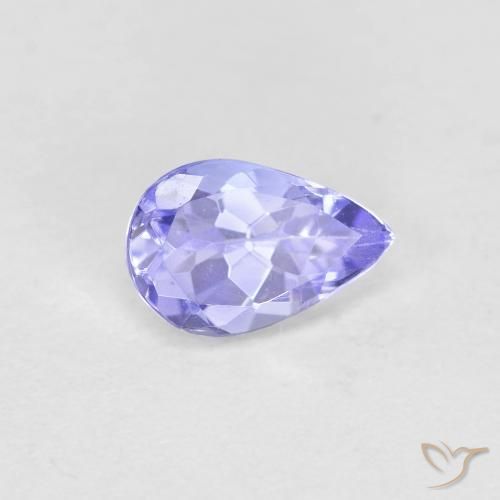 0.42 ct Blue Tanzanite Stone, Natural Tanzanite in Pear Facet Shape for Sale