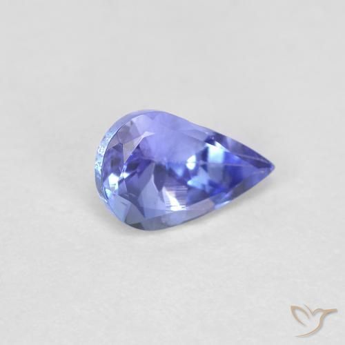 0.42 ct Blue Tanzanite Stone, Natural Tanzanite in Pear Facet Shape for Sale