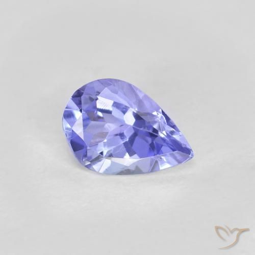 0.40 ct Blue Tanzanite Stone, Natural Tanzanite in Pear Facet Shape for Sale