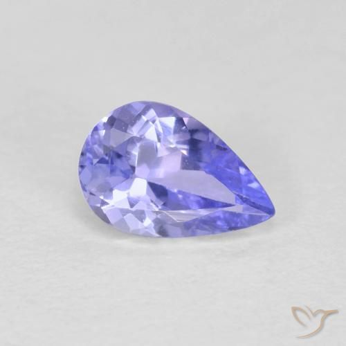 0.47 ct Blue Tanzanite Stone, Natural Tanzanite in Pear Facet Shape for Sale