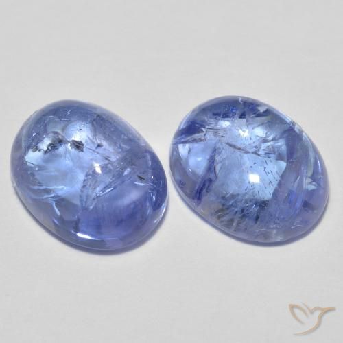 3.64 ctw Blue Tanzanite Stones, Natural Tanzanite in Oval Cabochon Shape for Sale