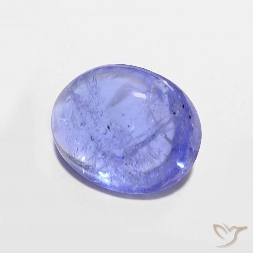 3.42 ct Blue Tanzanite Stone, Natural Tanzanite in Oval Cabochon Shape for Sale