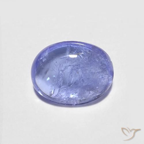 Tanzanite Bleu oval cabochon 1,58 ct de Tanzanie, dimension 8,2 x 6,3mm, pierre gemme naturelle Chauffé, pureté Transparent, 1 pièce Tanzanite de couleur Bleu violet intense, dureté Mohs de 6.5 à 7 convient aux bijoux de tous les jours, pierre de sagesse, Symbolise l'empathie et la communication, Photo A