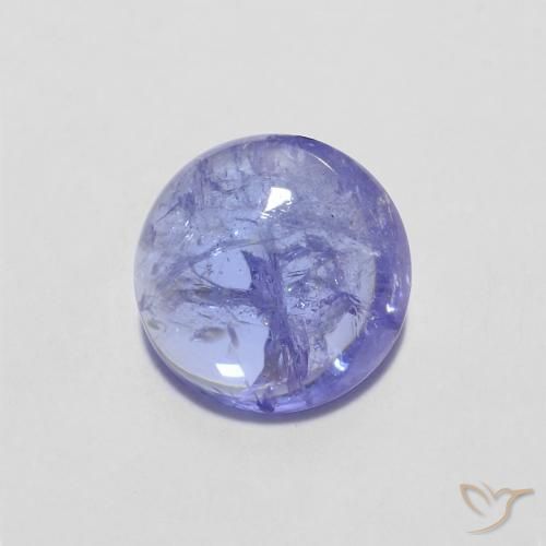1.39 ct Blue Tanzanite Stone, Natural Tanzanite in Round Cabochon Shape for Sale