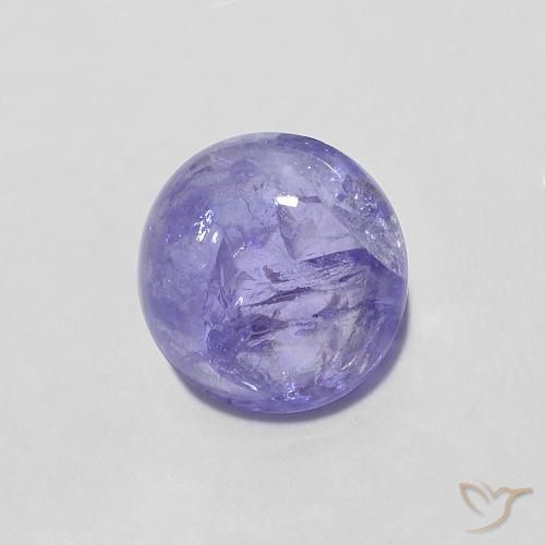 1.43 ct Violet Tanzanite Stone, Natural Tanzanite in Round Cabochon Shape for Sale
