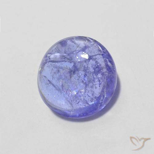 1.47 ct Blue Tanzanite Stone, Natural Tanzanite in Round Cabochon Shape for Sale