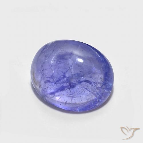 3.43 ct Blue Tanzanite Stone, Natural Tanzanite in Oval Cabochon Shape for Sale