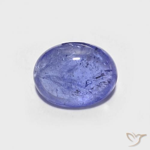 Tanzanite Bleu oval cabochon 7,9 x 6,2mm de Tanzanie, poids de 1,59 ct, pierre gemme naturelle Chauffé de pureté Transparent, 1 pièce Tanzanite, couleur : Bleu, dureté de Mohs de 6.5 à 7 convient aux bijoux de tous les jours, pierre de sagesse, Symbolise l'empathie et la communication, Photo A