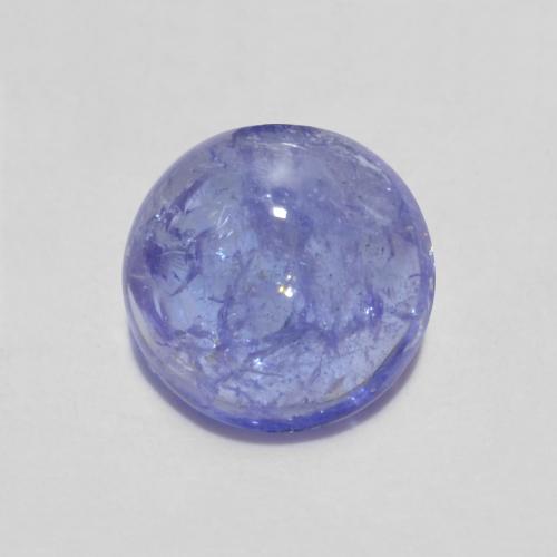 1.2ct Round Intense Violet Blue Tanzanite from Tanzania, Dimension 7.1mm, Natural heated Gemstone, Transparent Clarity, 1pc Round Cabochon Tanzanite, Mohs Hardness of 6.5 - 7 suitable for daily wear jewelry, Exhibits Excellent Fire, Photo A