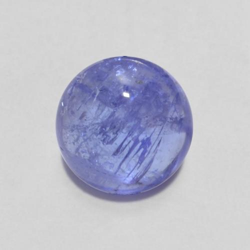 1.66ct Round Cabochon Blue Tanzanite from Tanzania, Dimension 7mm, Natural heated Gemstone, Transparent Clarity, 1 piece Tanzanite in Intense Violet Blue Color, Mohs Hardness of 6.5 - 7 suitable for daily wear jewelry, Exhibits Excellent Fire, Photo A