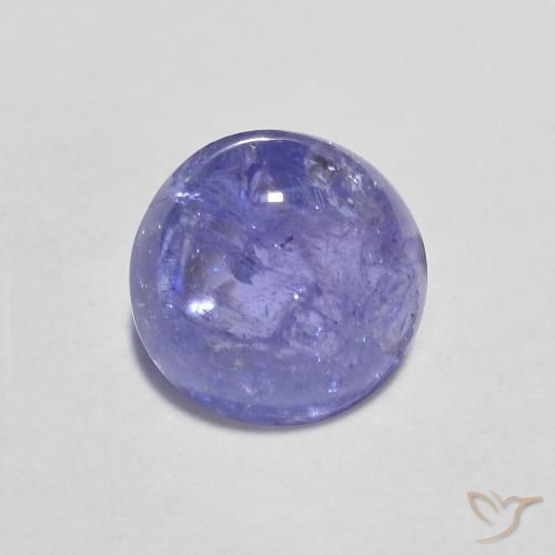 1.38 ct Blue Tanzanite Stone, Natural Tanzanite in Round Cabochon Shape for Sale