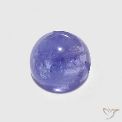 Tanzanite Bleu Tour 5,1mm de Tanzanie, poids de 0,72 ct, pierre gemme naturelle Chauffé de pureté Translucide, 1 pièce Tanzanite round cabochon, couleur : Bleu, dureté de Mohs de 6.5 à 7 convient aux bijoux de tous les jours, pierre de sagesse, Expose un excellent feu, Photo A