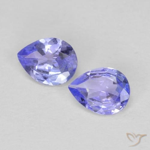 0.53 ctw Blue Tanzanite Stones, Natural Tanzanite in Pear Facet Shape for Sale