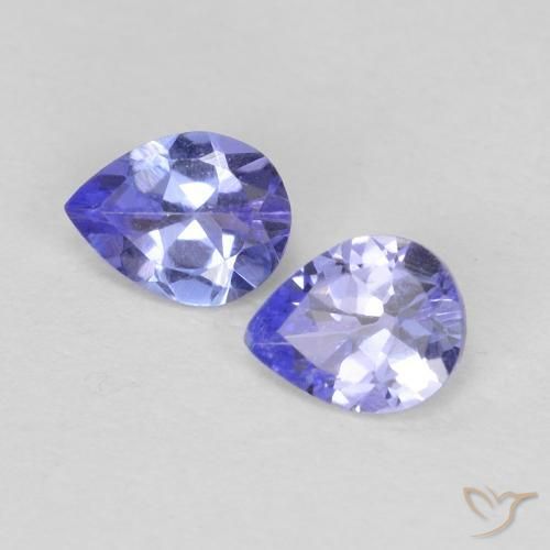 0.58 ctw Blue Tanzanite Stones, Natural Tanzanite in Pear Facet Shape for Sale