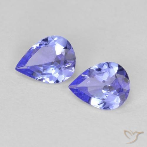 0.55 ctw Blue Tanzanite Gemstones, Tanzanite Gems in Pear Facet Shape for Sale.