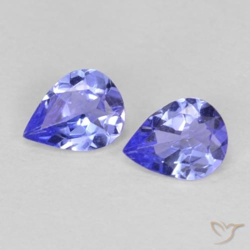 0.55 ctw Blue Tanzanite Stones, Natural Tanzanite in Pear Facet Shape for Sale