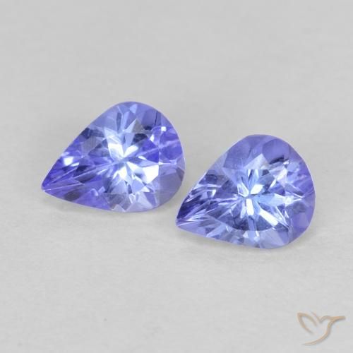 0.60 ctw Blue Tanzanite Gemstones, Tanzanite Gems in Pear Facet Shape for Sale.
