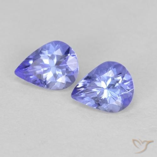 0.60 ctw Blue Tanzanite Stones, Natural Tanzanite in Pear Facet Shape for Sale