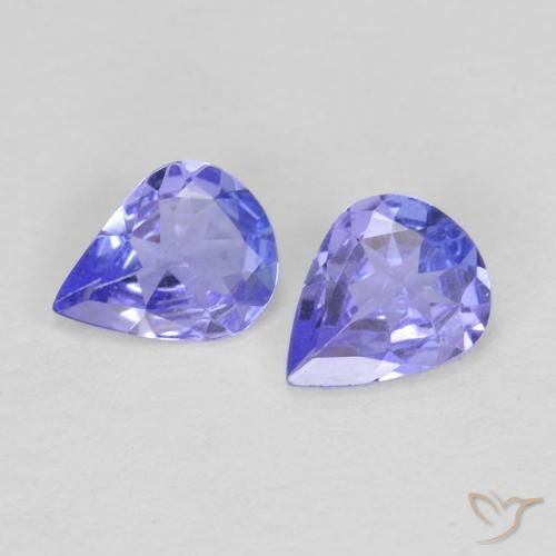 0.48 ctw Blue Tanzanite Stones, Natural Tanzanite in Pear Facet Shape for Sale