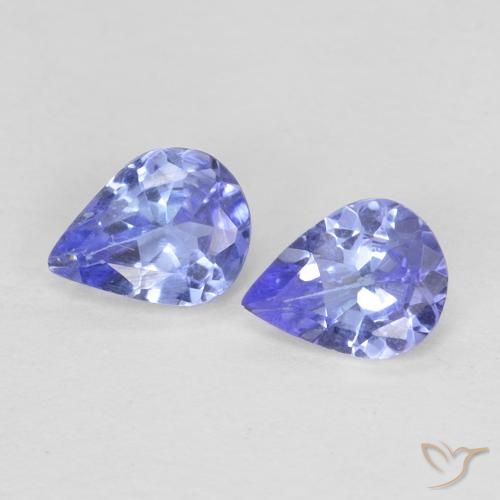 0.52 ctw Blue Tanzanite Stones, Natural Tanzanite in Pear Facet Shape for Sale