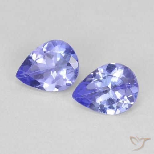 0.65 ctw Blue Tanzanite Stones, Natural Tanzanite in Pear Facet Shape for Sale