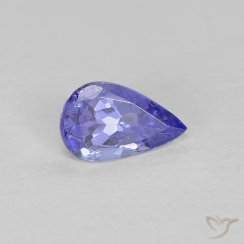 0.37 ct Blue Tanzanite Stone, Natural Tanzanite in Pear Facet Shape for Sale