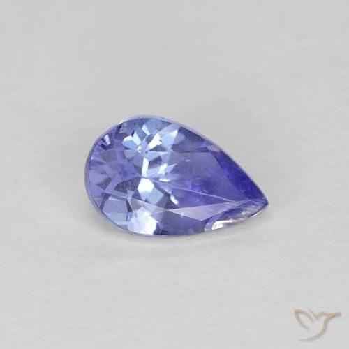 0.42 ct Blue Tanzanite Stone, Natural Tanzanite in Pear Facet Shape for Sale