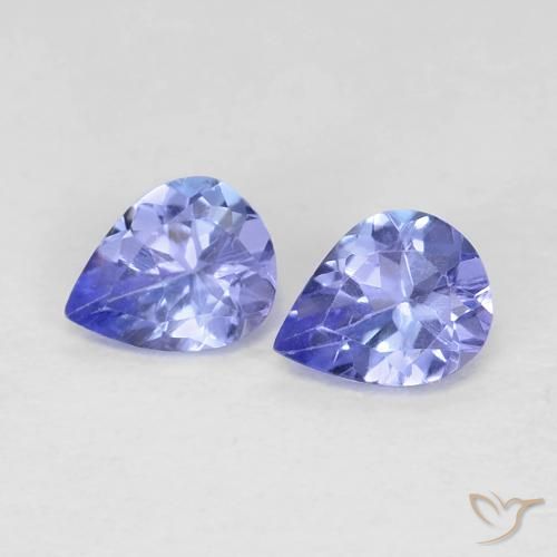 0.67 ct Blue Tanzanite, 5.2 x 4.1 mm Pear Cut From Tanzania, Photo A