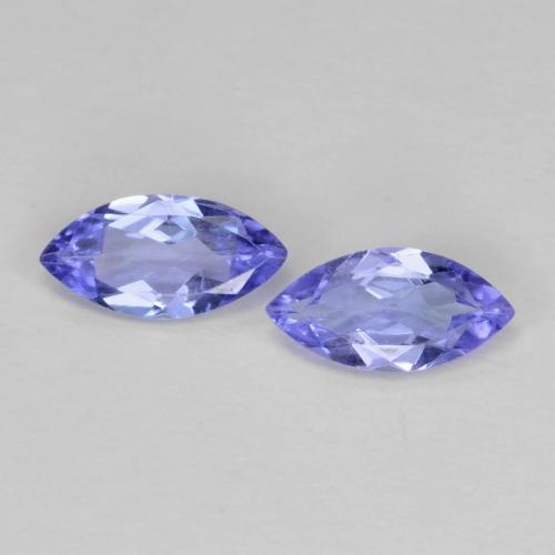 Paire Tanzanite Marquise 7,1 x 3,6mm - Poids total 0,69 ct / moyenne 0,35 ct chaque, pierre gemme naturelle , couleur Bleu violet intense avec pureté VS, dureté Mohs 6.5 à 7 convient aux bijoux de tous les jours, pierre de sagesse, Symbolise l'empathie et la communication, Photo A