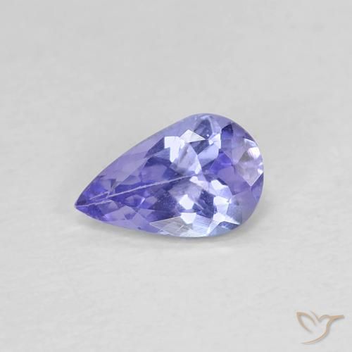0.38ct Natural Intense Violet Blue Tanzanite, Pear Shape, VVS-VS