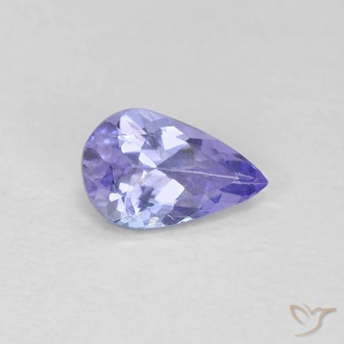 0.38 ct Blue Tanzanite Stone, Natural Tanzanite in Pear Facet Shape for Sale