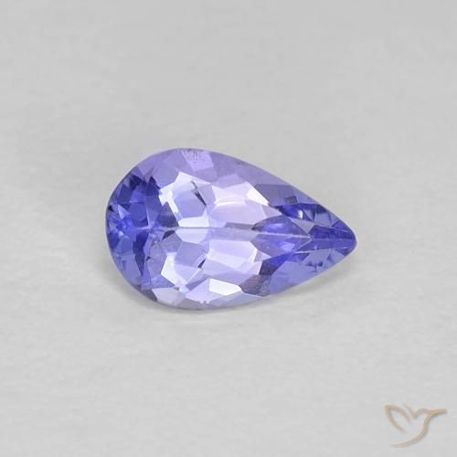 0.37 ct Blue Tanzanite Stone, Natural Tanzanite in Pear Facet Shape for Sale