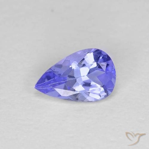 Tanzanite Bleu pear facet 6,1 x 3,9mm de Tanzanie, poids de 0,38 ct, pierre gemme naturelle Chauffé de pureté vvs, 1 pièce Tanzanite, couleur : Violet Bleu, dureté de Mohs de 6.5 à 7 convient aux bijoux de tous les jours, pierre de sagesse, Pierre de transformation, Photo A
