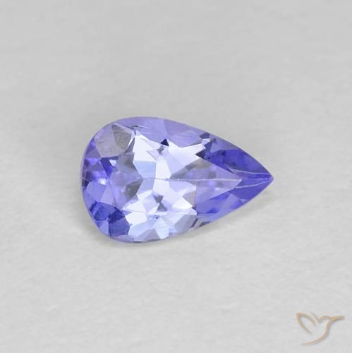 0.38 ct Blue Tanzanite Stone, Natural Tanzanite in Pear Facet Shape for Sale