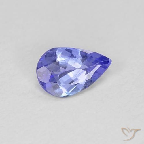 0.35 ct Blue Tanzanite Stone, Natural Tanzanite in Pear Facet Shape for Sale