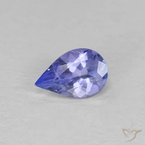 Tanzanite Bleu pear facet de Tanzanie, 5,8 x 3,9mm, poids de 0,37 ct, pierre gemme naturelle Chauffé de pureté VS, 1 pièce Tanzanite, couleur Bleu violet intense, dureté Mohs de 6.5 à 7 convient aux bijoux de tous les jours, pierre de sagesse, Cadeau Massaï des Dieux, Photo A