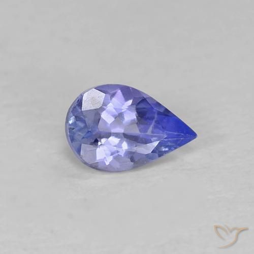 0.37 ct Blue Tanzanite Stone, Natural Tanzanite in Pear Facet Shape for Sale