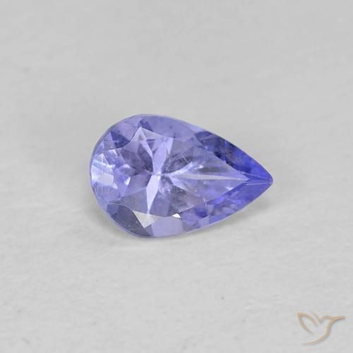 0.36 ct Blue Tanzanite Stone, Natural Tanzanite in Pear Facet Shape for Sale