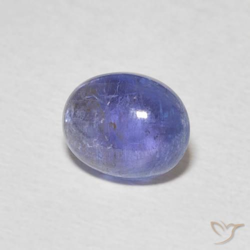 2.42 ct Blue Tanzanite Stone, Natural Tanzanite in Oval Cabochon Shape for Sale