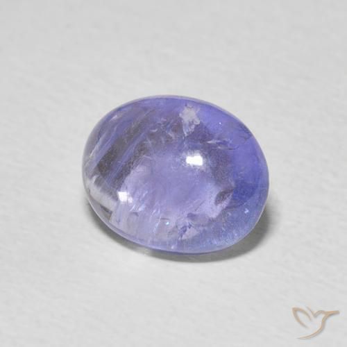 3.45 ct Blue Tanzanite Stone, Natural Tanzanite in Oval Cabochon Shape for Sale