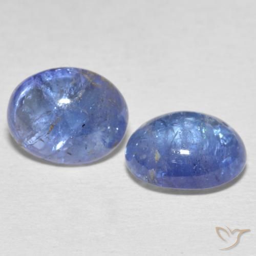6.95 ctw Blue Tanzanite Stones, Natural Tanzanite in Oval Cabochon Shape for Sale